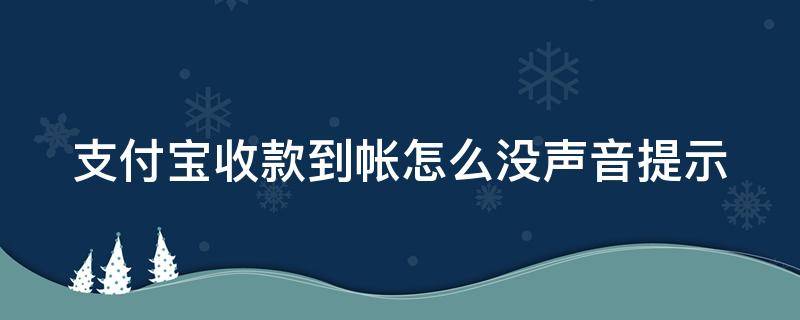 支付宝收款到帐怎么没声音提示（支付宝收款到账没有声音怎么回事）