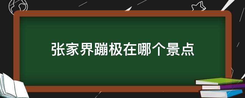 张家界蹦极在哪个景点（张家界蹦极百度百科）