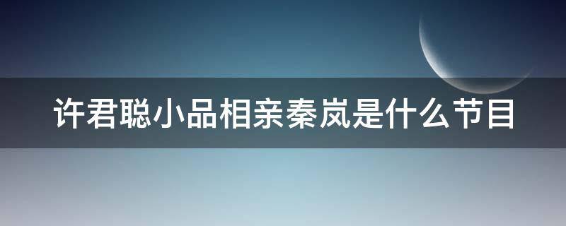 许君聪小品相亲秦岚是什么节目（许君聪小品相亲秦岚是什么节目出现的）