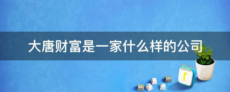 大唐财富是一家什么样的公司 大唐财富集团是干嘛的?