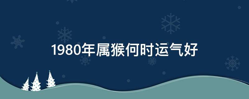 1980年属猴何时运气好（1980属猴哪年开始好运）