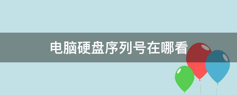 电脑硬盘序列号在哪看（电脑硬盘的序列号可以在哪里看到）