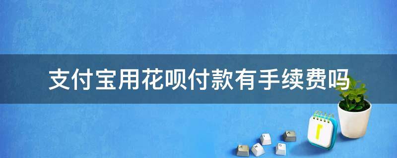 支付宝用花呗付款有手续费吗（支付宝花呗付钱有手续费吗）