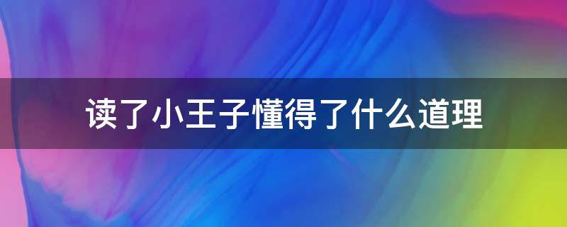 读了小王子懂得了什么道理（读完小王子这本书我懂得了什么道理）