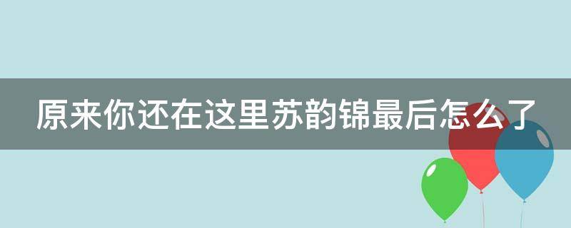 原来你还在这里苏韵锦最后怎么了 原来你还在这里苏韵锦流产是哪一集