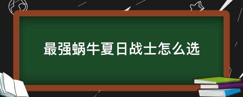 最强蜗牛夏日战士怎么选（最强蜗牛装备搭配）