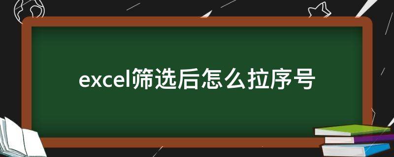 excel筛选后怎么拉序号 excel如何在筛选状态下拉序号