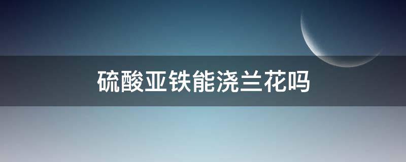 硫酸亚铁能浇兰花吗 兰花用硫酸亚铁浇水好吗