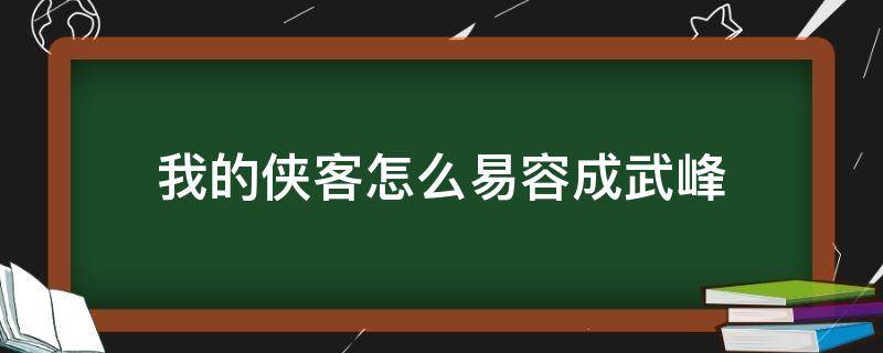 我的侠客怎么易容成武峰 我是侠客易容