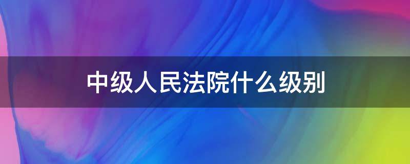 中级人民法院什么级别（省会中级人民法院什么级别）