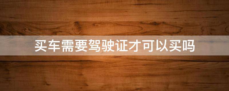 买车需要驾驶证才可以买吗（买车的话必须有驾证才能买吗）