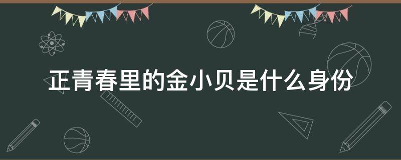 正青春里的金小贝是什么身份（金小贝在正青春里的身份）