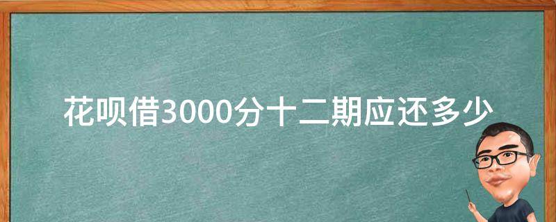 花呗借3000分十二期应还多少 借呗借3000分十二期应还多少