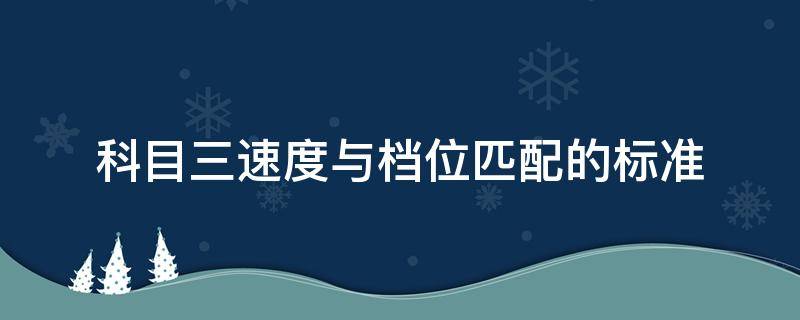 科目三速度与档位匹配的标准（科目三速度与档位匹配的标准扣分）