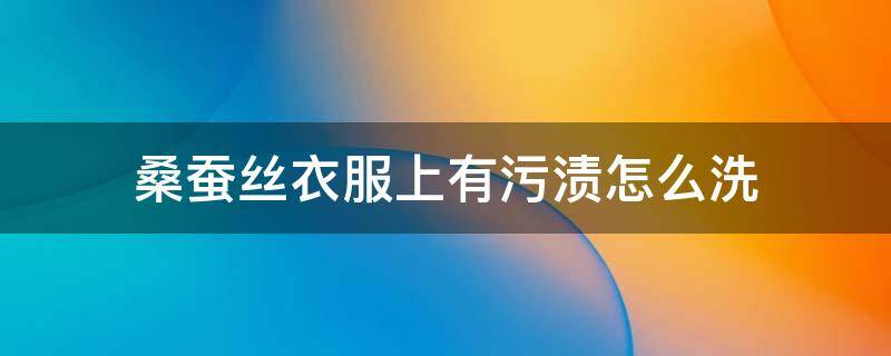 桑蚕丝衣服上有污渍怎么洗（桑蚕丝衣服上的污渍怎么去除小窍门）