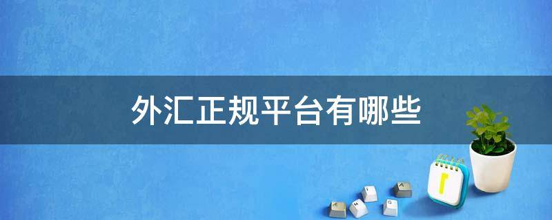 外汇正规平台有哪些 国内正规的外汇平台有哪些