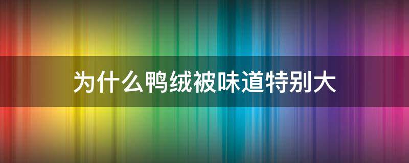 为什么鸭绒被味道特别大（鸭绒被有味道吗）