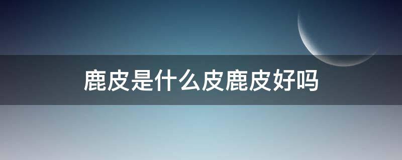 鹿皮是什么皮鹿皮好吗（鹿皮有什么特点）