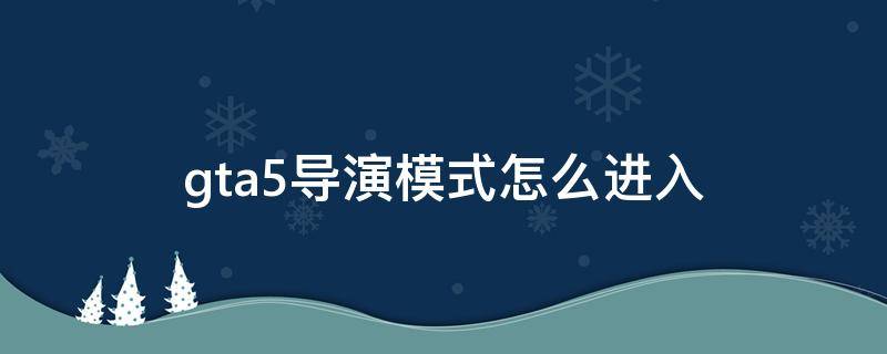 gta5导演模式怎么进入（gta5导演模式怎么进入建筑）