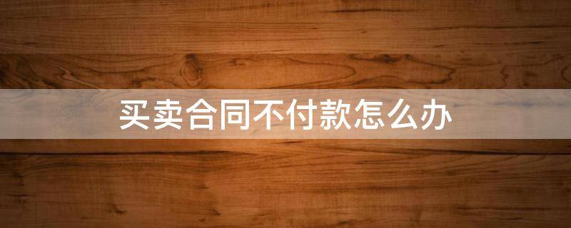 买卖合同不付款怎么办 因为付款方式谈不成 没签买卖合同