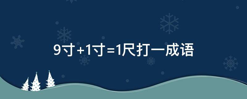 9寸+1寸=1尺打一成语 9寸1寸=1尺打一成语