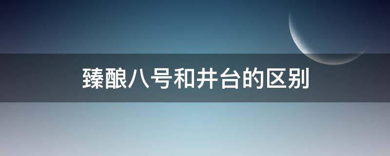 臻酿八号和井台的区别（水井坊臻酿八号和井台有什么区别）