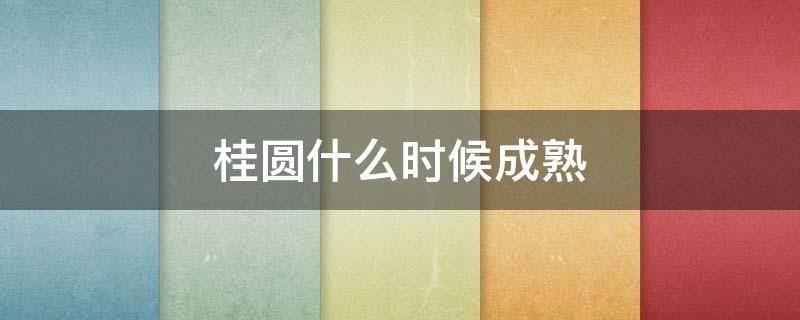 桂圆什么时候成熟 广西桂圆什么时候成熟