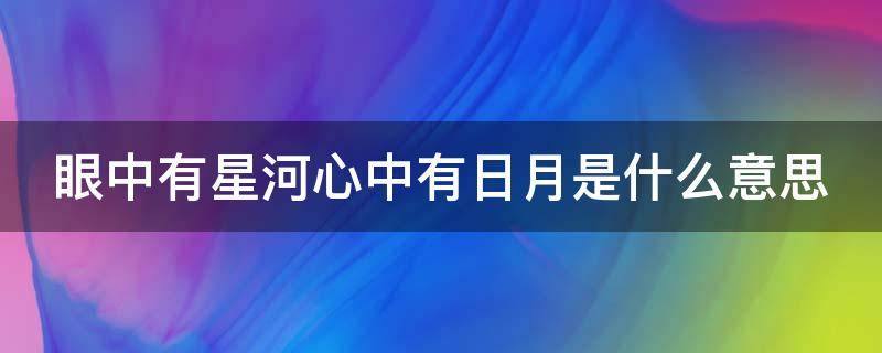 眼中有星河心中有日月是什么意思（眼中有星河心中有日月是什么意思呀）