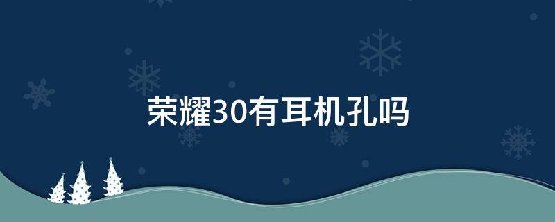 荣耀30有耳机孔吗（荣耀30的耳机孔是什么样的）