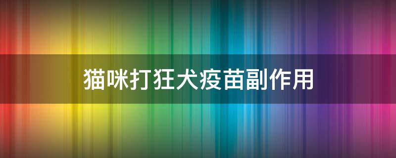 猫咪打狂犬疫苗副作用（猫咪打狂犬疫苗副作用持续多久）