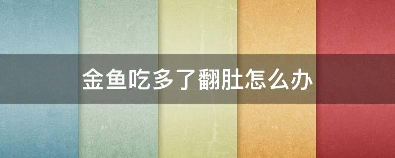 金鱼吃多了翻肚怎么办 金鱼吃多了翻肚子怎么办