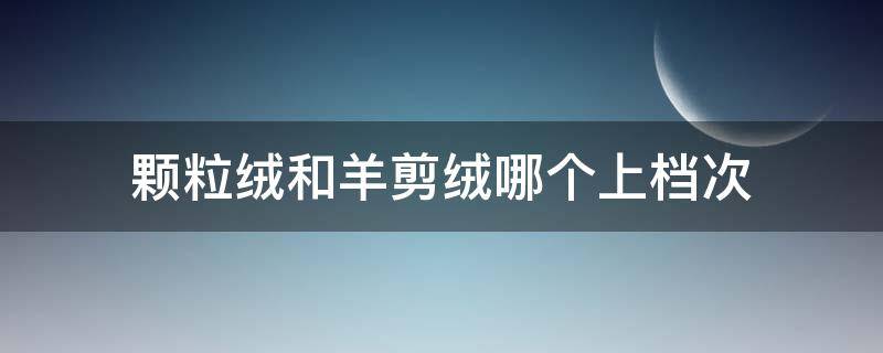 颗粒绒和羊剪绒哪个上档次（颗粒绒与羊剪绒哪个更好）