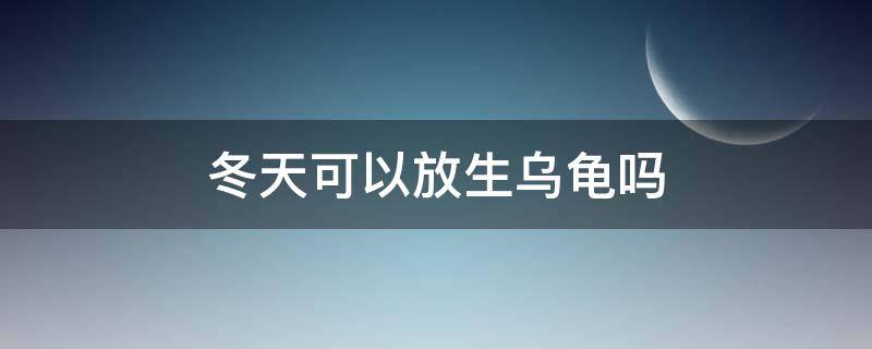 冬天可以放生乌龟吗 冬季可以放生乌龟吗