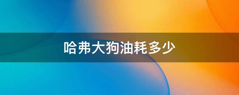 哈弗大狗油耗多少 哈弗大狗油耗多少钱