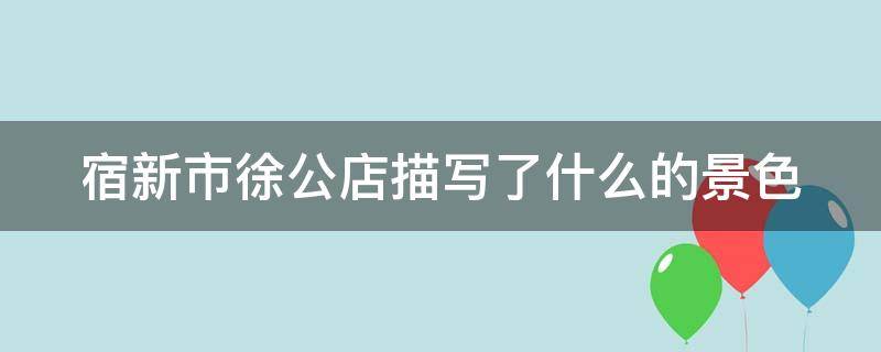 宿新市徐公店描写了什么的景色 宿新市徐公店描写了什么的景象