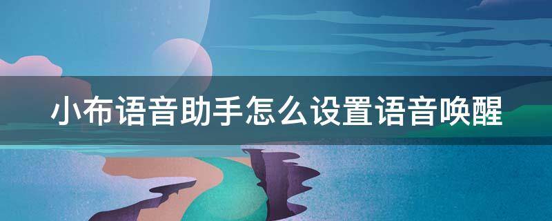 小布语音助手怎么设置语音唤醒 小布语音助手如何语音唤醒