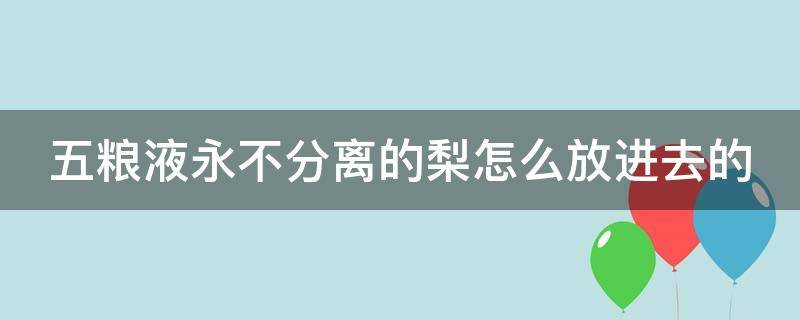 五粮液永不分离的梨怎么放进去的 五粮液永不分离的梨不会坏吗?