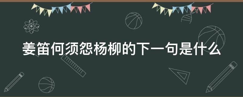 姜笛何须怨杨柳的下一句是什么（姜笛何须怨杨柳,春风不度玉门关的意思是什么?）