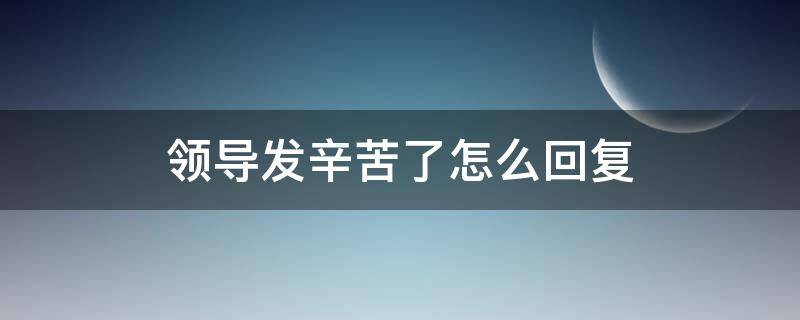 领导发辛苦了怎么回复 领导发信息说辛苦了该怎么回复