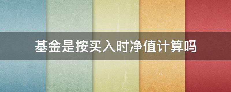 基金是按买入时净值计算吗 基金购买时的净值怎么算