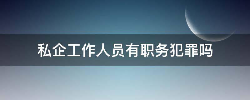 私企工作人员有职务犯罪吗 民营企业有职务犯罪吗