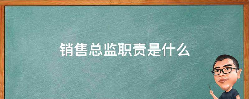 销售总监职责是什么 销售公司总监职责是什么