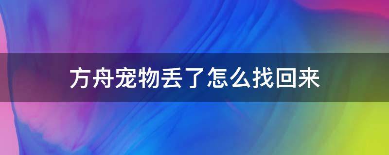 方舟宠物丢了怎么找回来（方舟怎么丢下宠物）