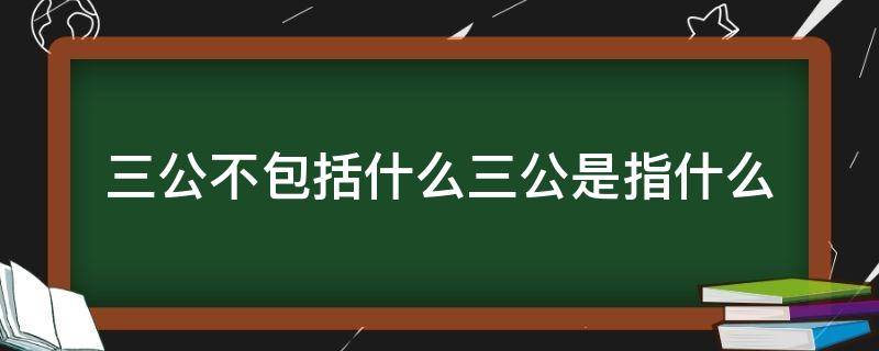 三公不包括什么三公是指什么（三公指的是哪三公）