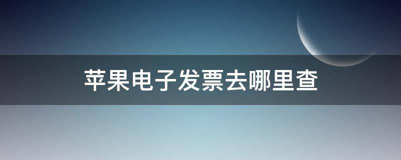 苹果电子发票去哪里查（苹果手机电子发票去哪里查）