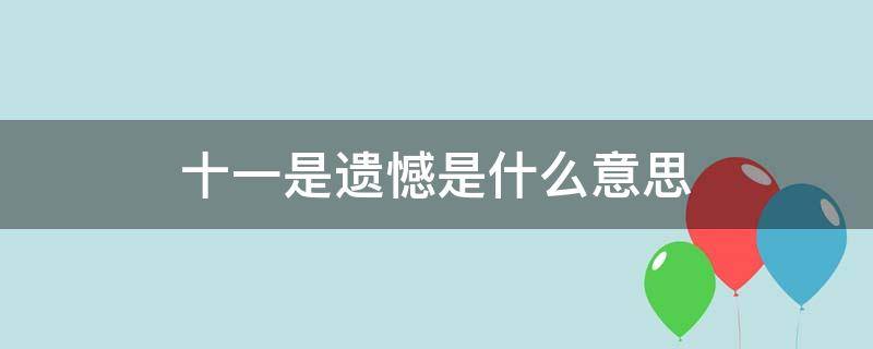 十一是遗憾是什么意思（十一是遗憾的意思吗）