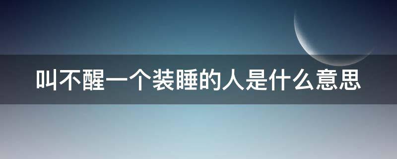 叫不醒一个装睡的人是什么意思 叫不醒一个装睡的人是谁说的