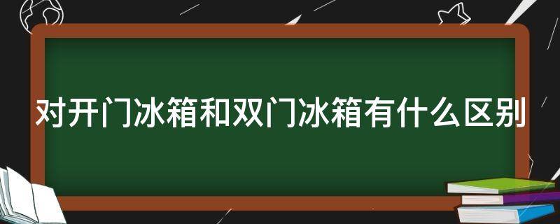 对开门冰箱和双门冰箱有什么区别（对开门冰箱和双门冰箱有什么区别呢）