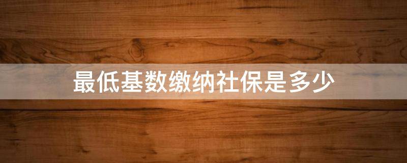 最低基数缴纳社保是多少（社保缴费基数最低标准是多少）