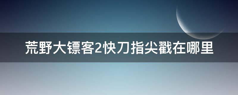 荒野大镖客2快刀指尖戳在哪里（荒野大镖客2 刀尖戳手）